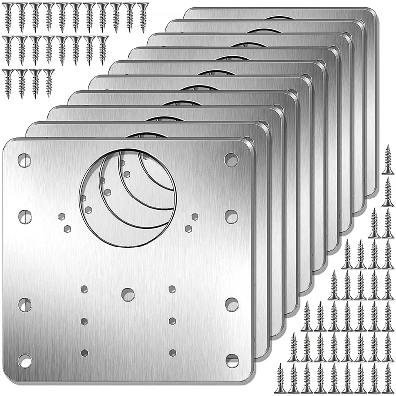 Kit de placa de reparación de bisagra de armario, placa de montaje de bisagra de puerta de armario de cocina con agujeros, soportes de fijación planos, herramientas para el hogar