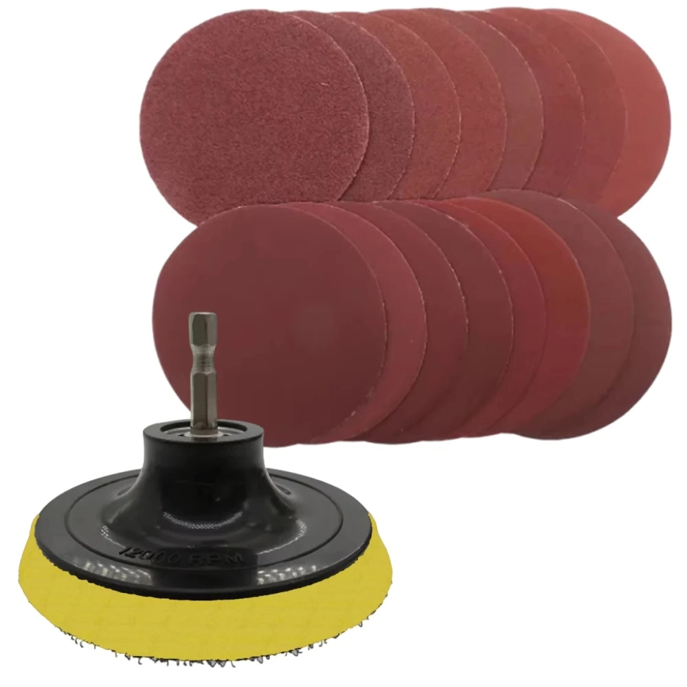 10 Uds. Disco de lijado de 100mm, almohadilla de respaldo de bucle de gancho de grano 60-240 para herramienta rotativa de amoladora de taladro eléctrico