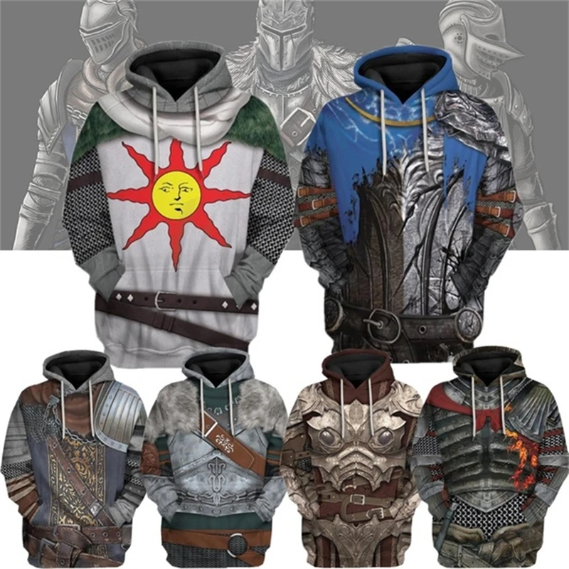 Sweat à capuche pour hommes et femmes, imprimé en 3d, jeu populaire Dark Souls, nouvelle mode, décontracté, Cool Sport, surdimensionné, haut ample