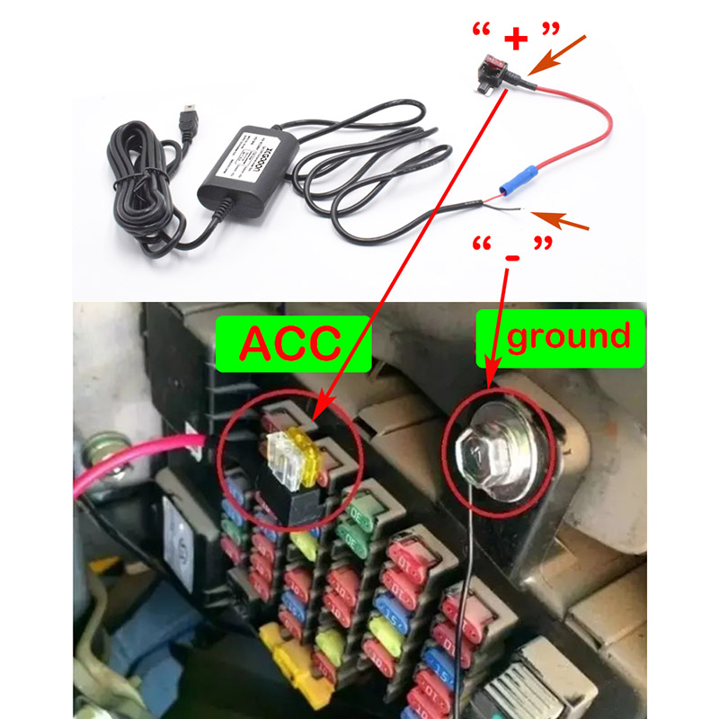 5 В 2,5 А Mini Micro Type C USB Автомобильное зарядное устройство для камеры на приборной панели Жесткий провод DVR Комплект жесткого провода для XiaoMi 70Mai YI 360