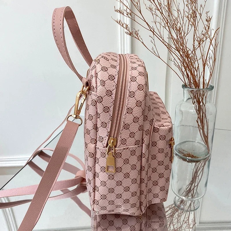Schulterrucksack Damen Modetasche Rosa Flecken Weiblich Tägliches Einkaufen