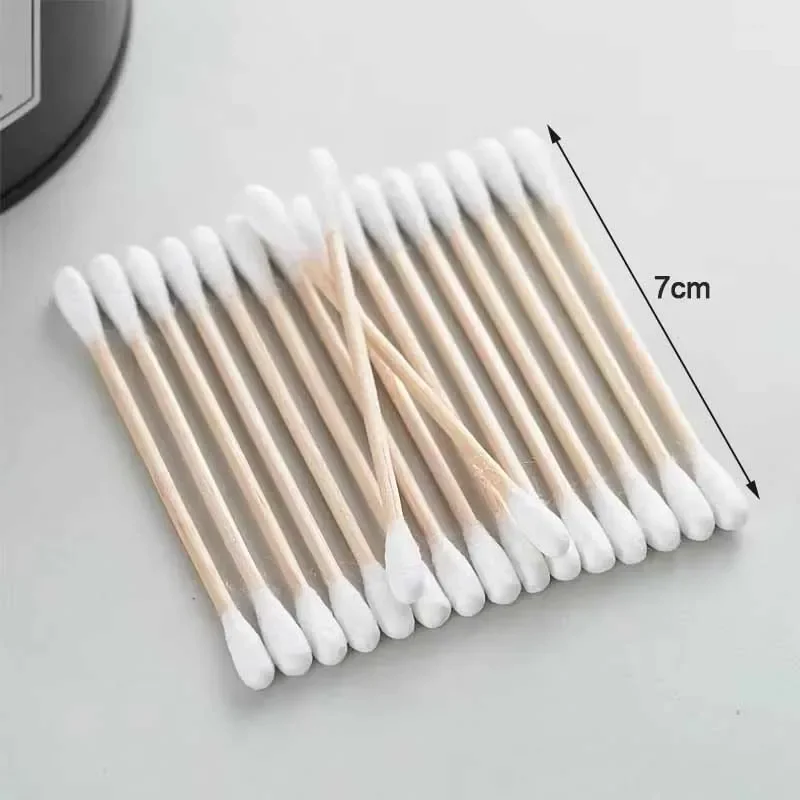 100pcs/Pack 5 Packs Cotton Swabs Double-ended Baby Disposable Cotton Swabs Ear Nose Cleaning Sticks Healthy Cleaning Tools