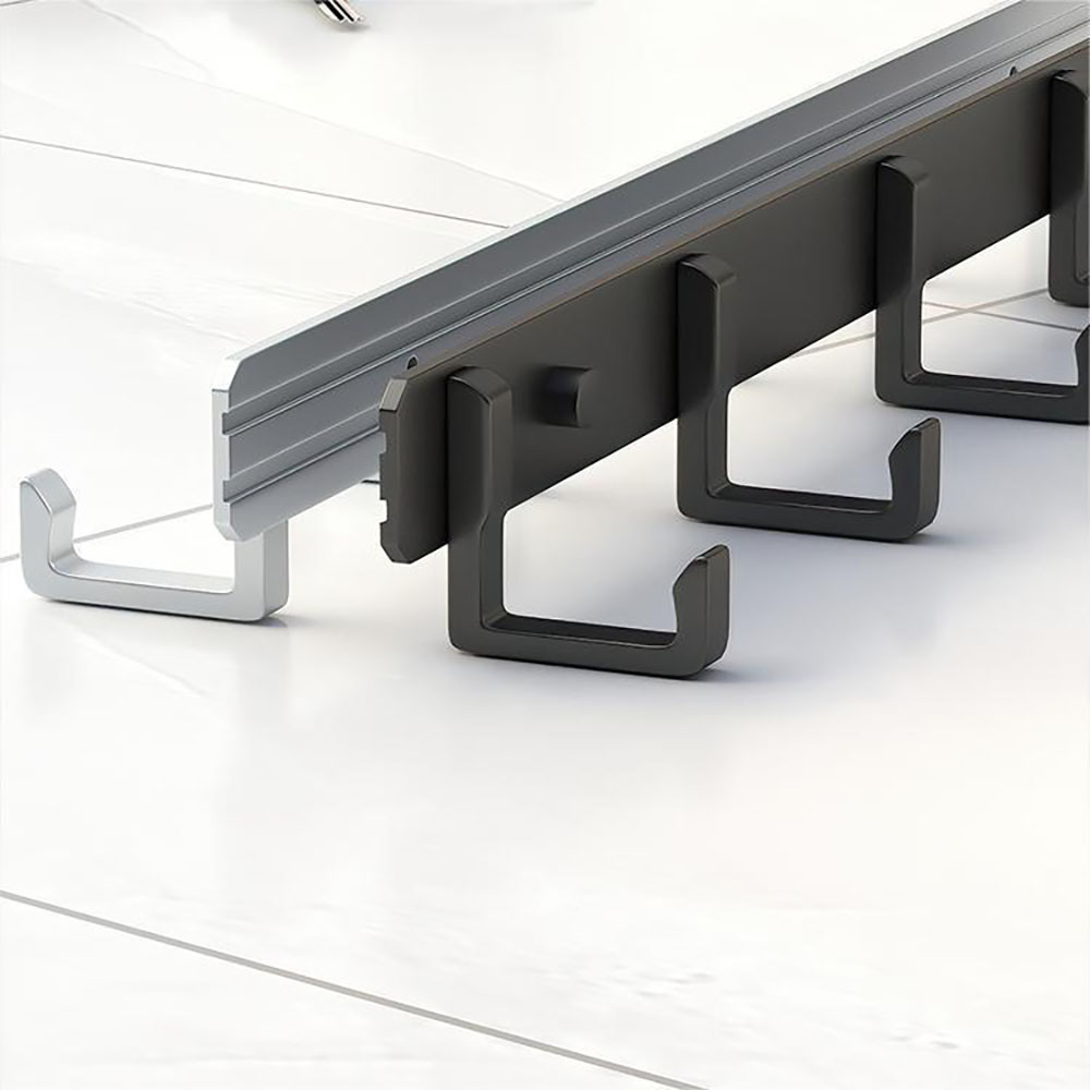 Cabide de parede doméstico, Ganchos pretos para pendurar roupas, Cabide de toalha, Robe Hook, Acessórios de cozinha pesados