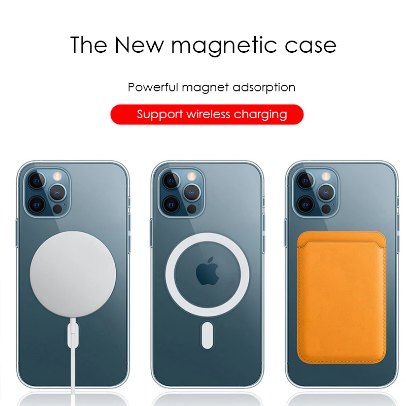 Magnetic Original MagsafingสําหรับiPhone 13 15 12 11 14 16 Pro Max Mini X XS XR Plus SEซิลิโคนอะคริลิคสําหรับMagsafe Cover