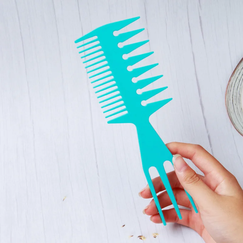 3-In-1 ฟันใหญ่คู่ฟันหวีผมสําหรับผู้หญิง Anti-Static หวีสําหรับผมหยิก Hairdressing จัดแต่งทรงผมสําหรับชาย