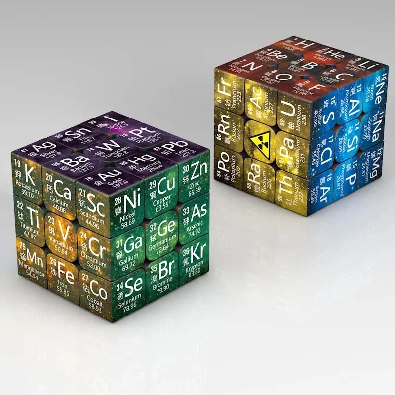 3x3x3 cubo mágico quebra-cabeça matemática elemento químico cubo mágico presentes das crianças brinquedos educativos