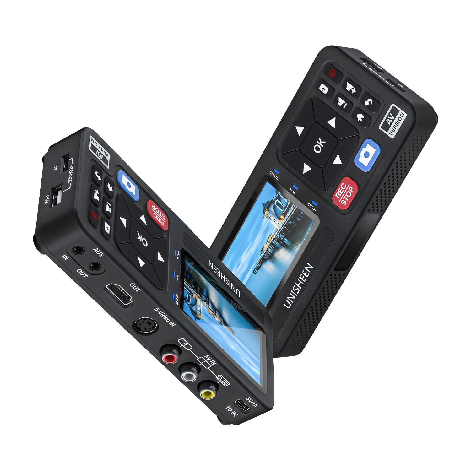 UNISHEEN UR230A Аккумуляторная розетка TF Аналоговая CVBS RCA SVideo Камера USB Ленточный видеомагнитофон VHS в цифровой коробке с картой захвата MP3 Видеорегистратор