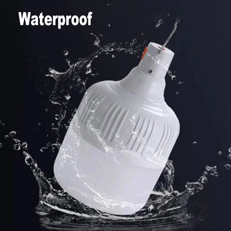 60W 80W Campingleuchte USB wiederaufladbare LED-Notfalllampe Outdoor tragbare Laternen mit Haken für Grillzelte Batterielampe