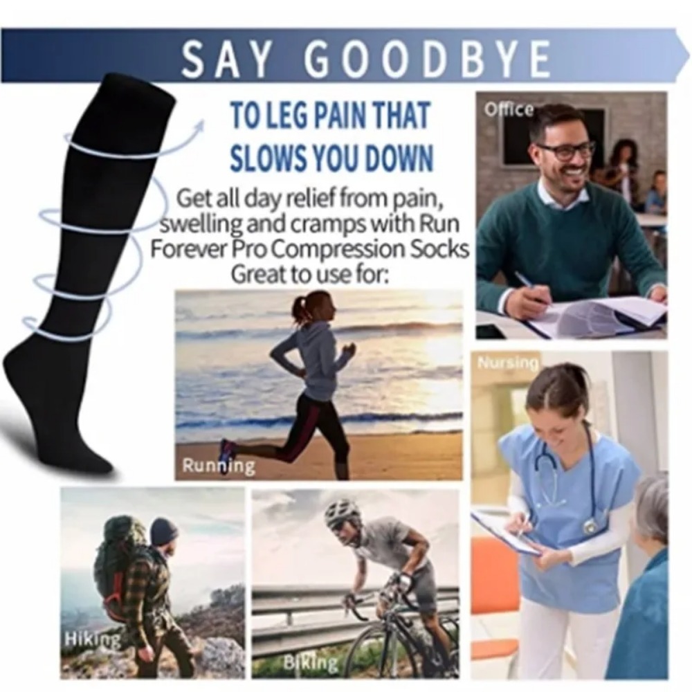 Heren Compressiekousen Dames Wandelen Hardlopen Elastische sokken Sportsokken Vlucht Zwangerschap Gezwollen Spataderen Marathonsokken