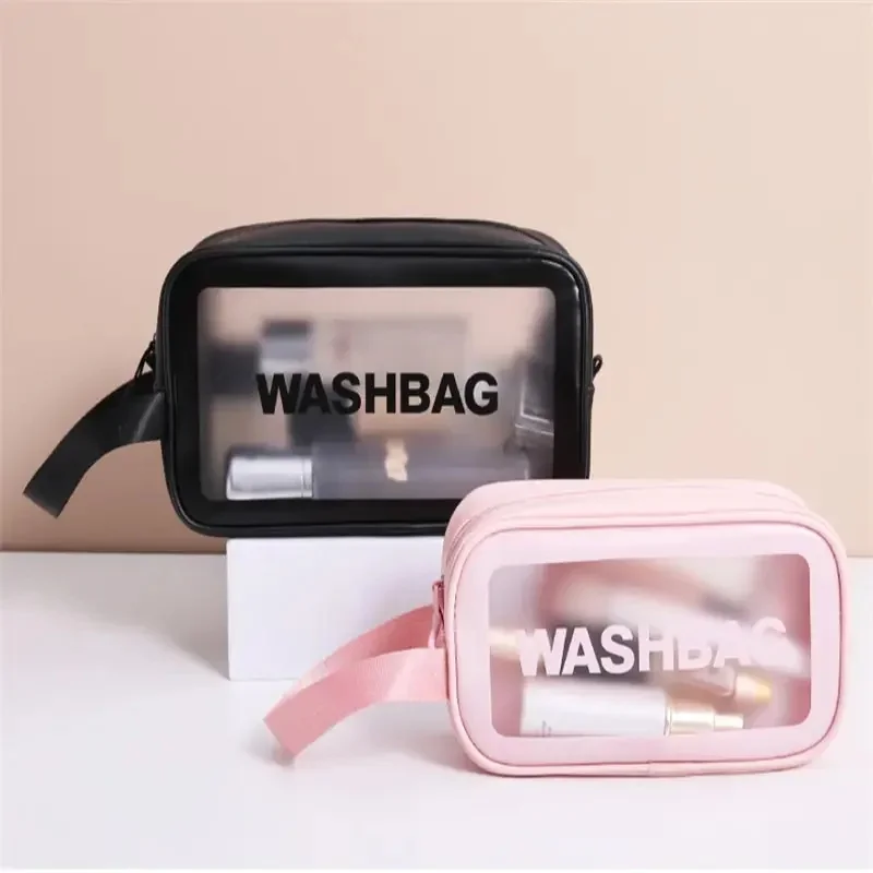 กระเป๋าเครื่องสําอางสีดํากันน้ํา Make Up Storage กระเป๋าถือแบบพกพาอุปกรณ์อาบน้ํากระเป๋า Seaside Tote กระเป๋าเครื่องสําอางสตรี