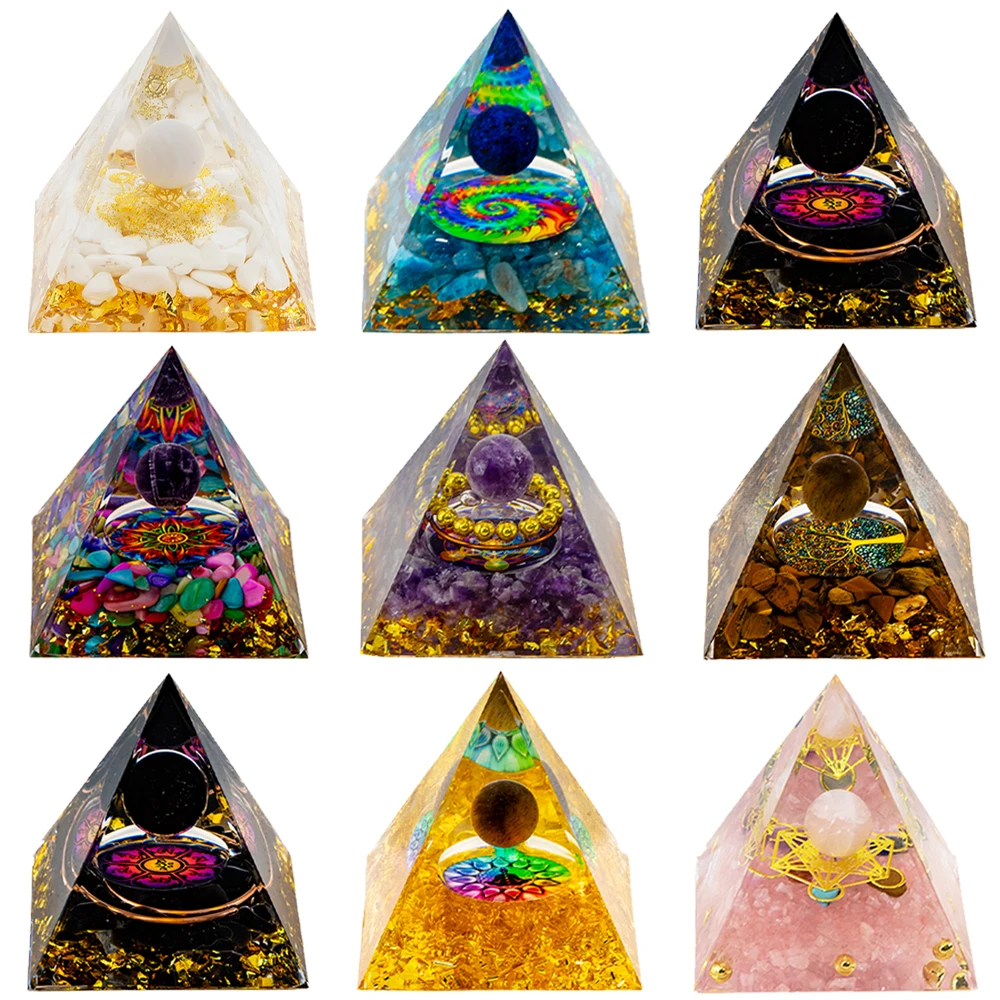 Tinh Thể Tự Nhiên Máy Phát Điện Năng Lượng Kim Tự Tháp Peridot Thạch Anh Tím Reiki Chữa Bệnh Pha Lê Chakra Nhựa Kim Tự Tháp Thiền Công Cụ Phòng Trang Trí Nội Thất