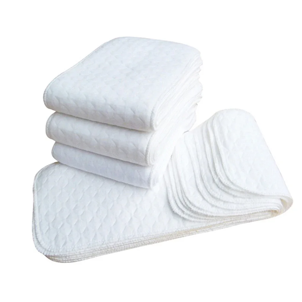 Fraldas de algodão laváveis e reutilizáveis para crianças, Baby Diaper Pad, Folding Changing Pads, Acessórios para crianças, 10pcs
