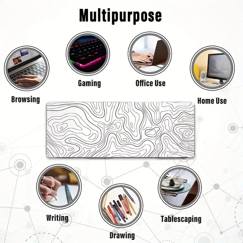 1pc grandes mouse pads para mesa, mouse pad para jogos, mouse pad com bordas costuradas e base de borracha antiderrapante, mouse pad estendido