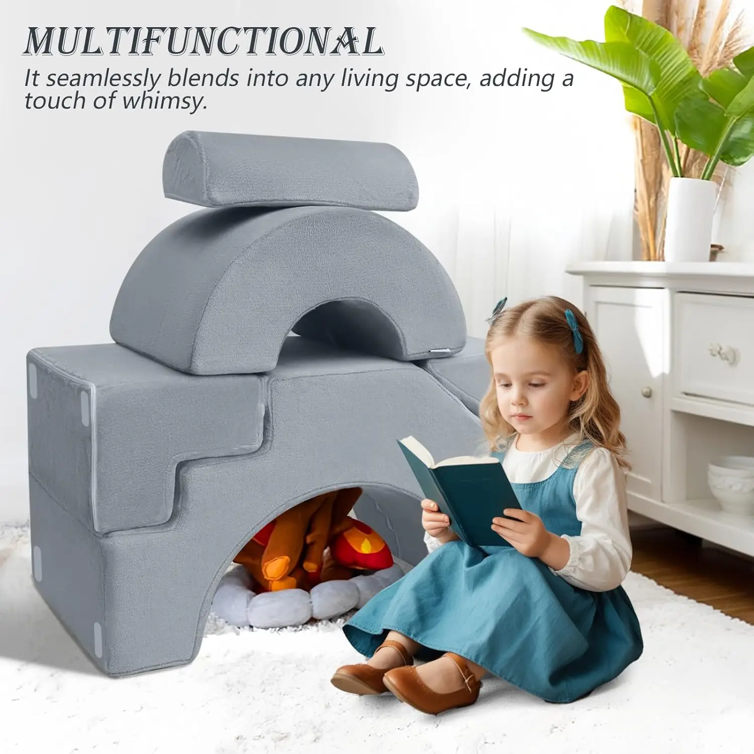 Foam Climbing Toddler Couch Modular Kids Sofa, Sectional Baby Couch for Climb Crawl, Kid Play Couch Convertible Children Sofa Be