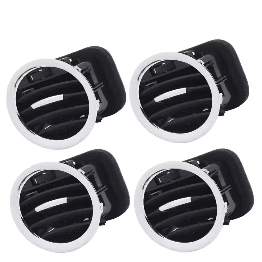 Rejilla de salida de cubierta de ventilación de aire A/C negra/cromada compatible con Opel ADAM CORSA D MK3 Vauxhall 13417363 2201099