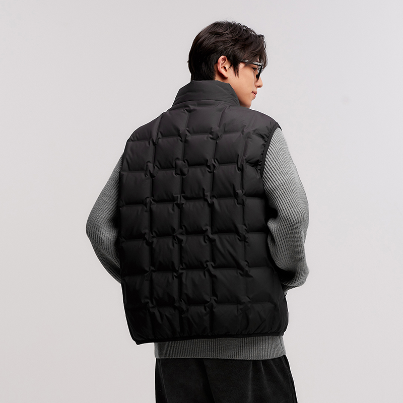Semir Daunenweste für Herren, 2024, neuer Winter-Stehkragen, bedruckt, strukturierte Oberbekleidung, stapelbar, Innenbekleidung, modisch, vielseitig.