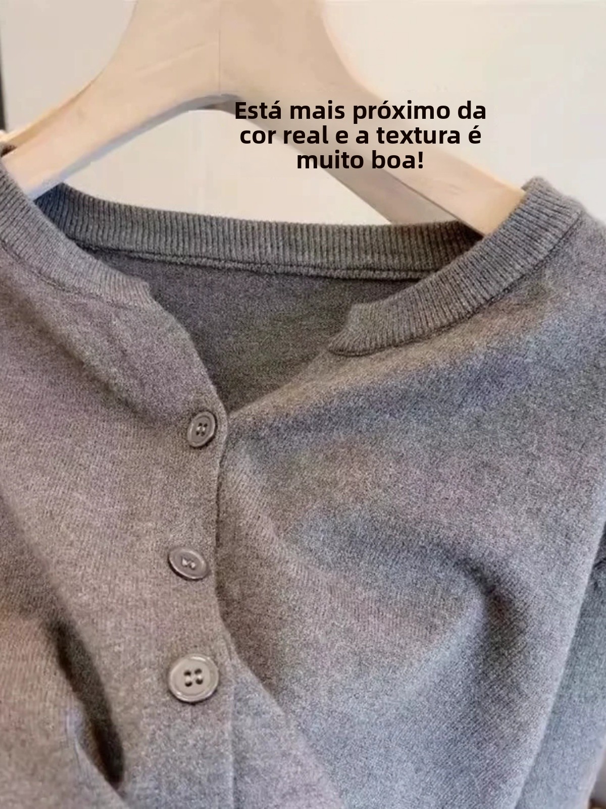 Cardigan de Lã Tricotado io e gável à Pele, Solto, Curto, Decote em V, Estilo Coreano, Jaqueta de Suéter Primavera 2024...