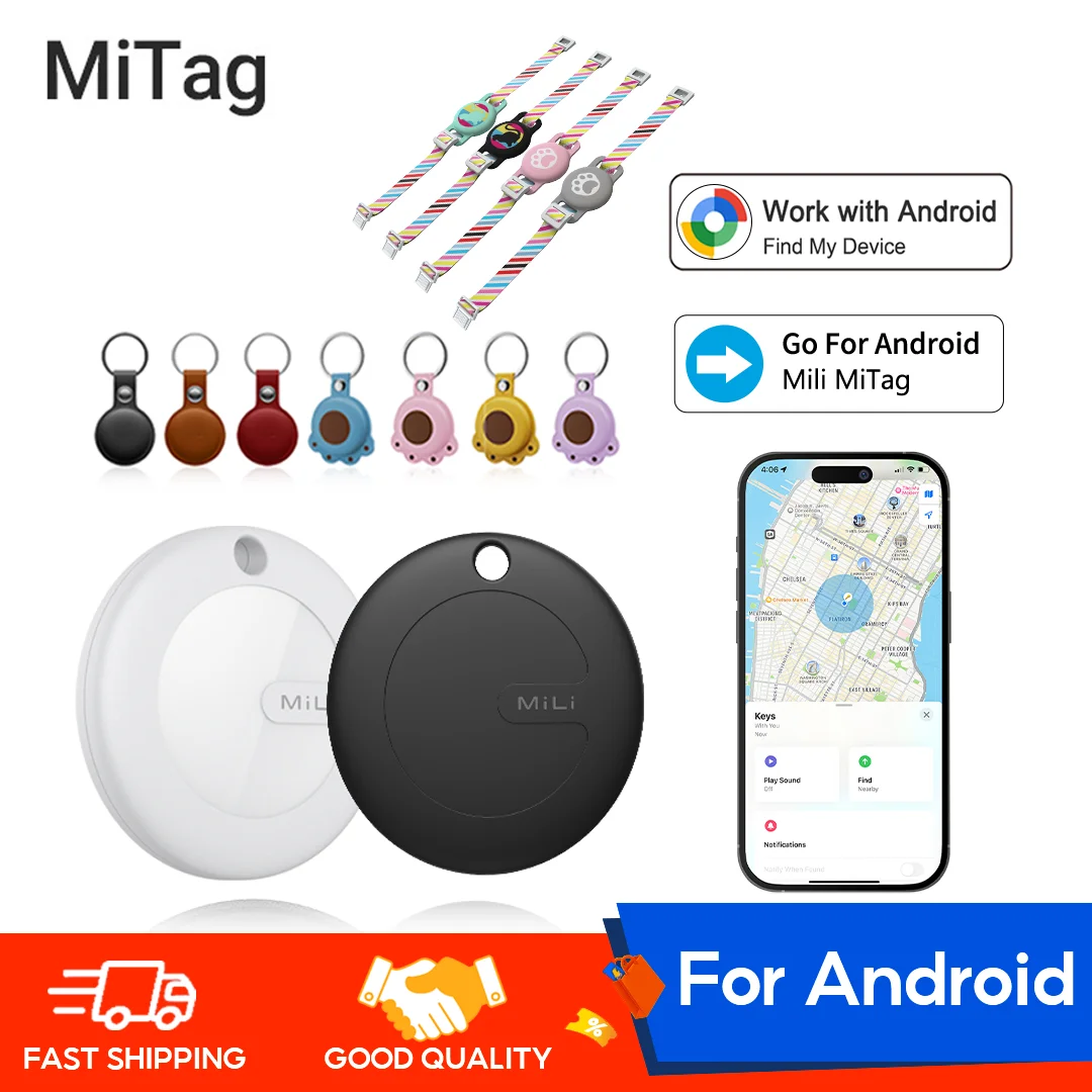 Para Android MiLi MiTag Go Bluetooth Compatibilidade Rastreador Item Finder Funciona com Google Find My Device