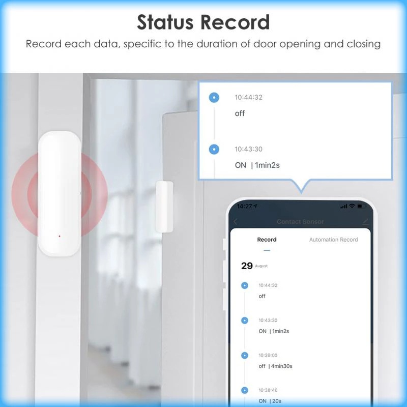 Tuya – capteur de porte WiFi pour maison intelligente, détecteur d'ouverture et de fermeture de porte, contrôle de la vie intelligent pour Alexa Google Home, Protection de sécurité