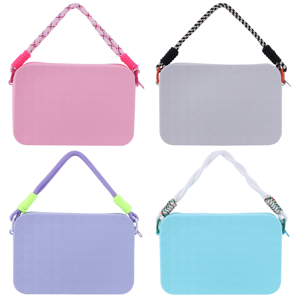 Silicone Storage Pouch Beach Bag Connector with Lanyard Cosmetics Storage Bag Large Capacity for Bogg Bag