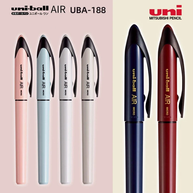 Uni Ball Air Micro Гелевая ручка-роллер UBA-188, 0,5/0,7 мм, японские канцелярские принадлежности, черные технологии, прямые жидкие чернила для управления