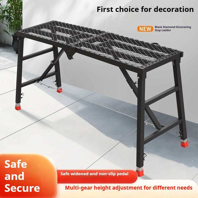 Andamio plegable, taburete de caballo para decoración del hogar, banco de trabajo de construcción, escalera plegable, almacenamiento portátil, mantenimiento de paredes