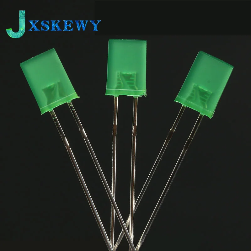 100 pz 2x5x7 lampada a diodi a emissione LED rettangolare bianco rosso verde blu giallo arancione colore diffuso quadrato indicatore fai da te