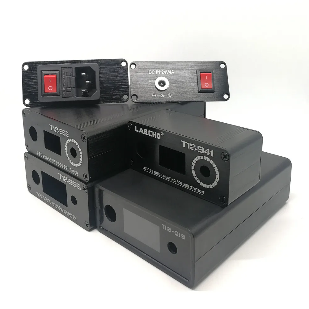 Caja de carcasa de aleación de aluminio ABS para unidad eléctrica HAKKO T12, Kits de controlador de temperatura de estación de soldador Digital