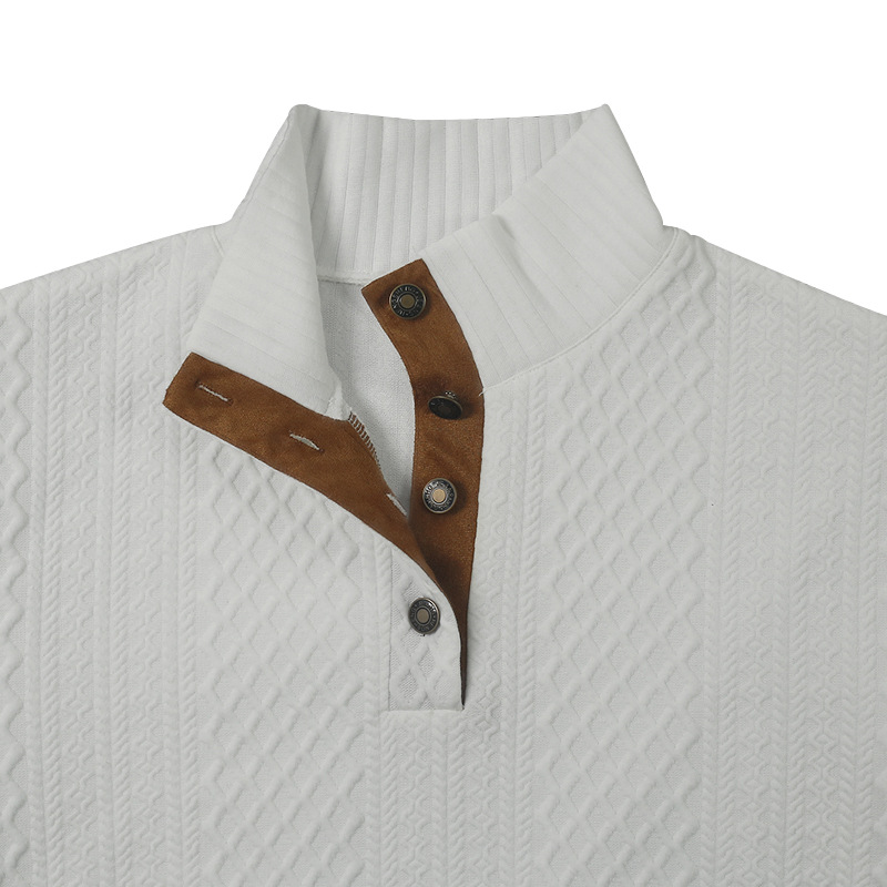 Pull tricoté jacquard à manches longues et col montant pour homme, pull décontracté, offre spéciale transfrontalière, automne et hiver, 2024