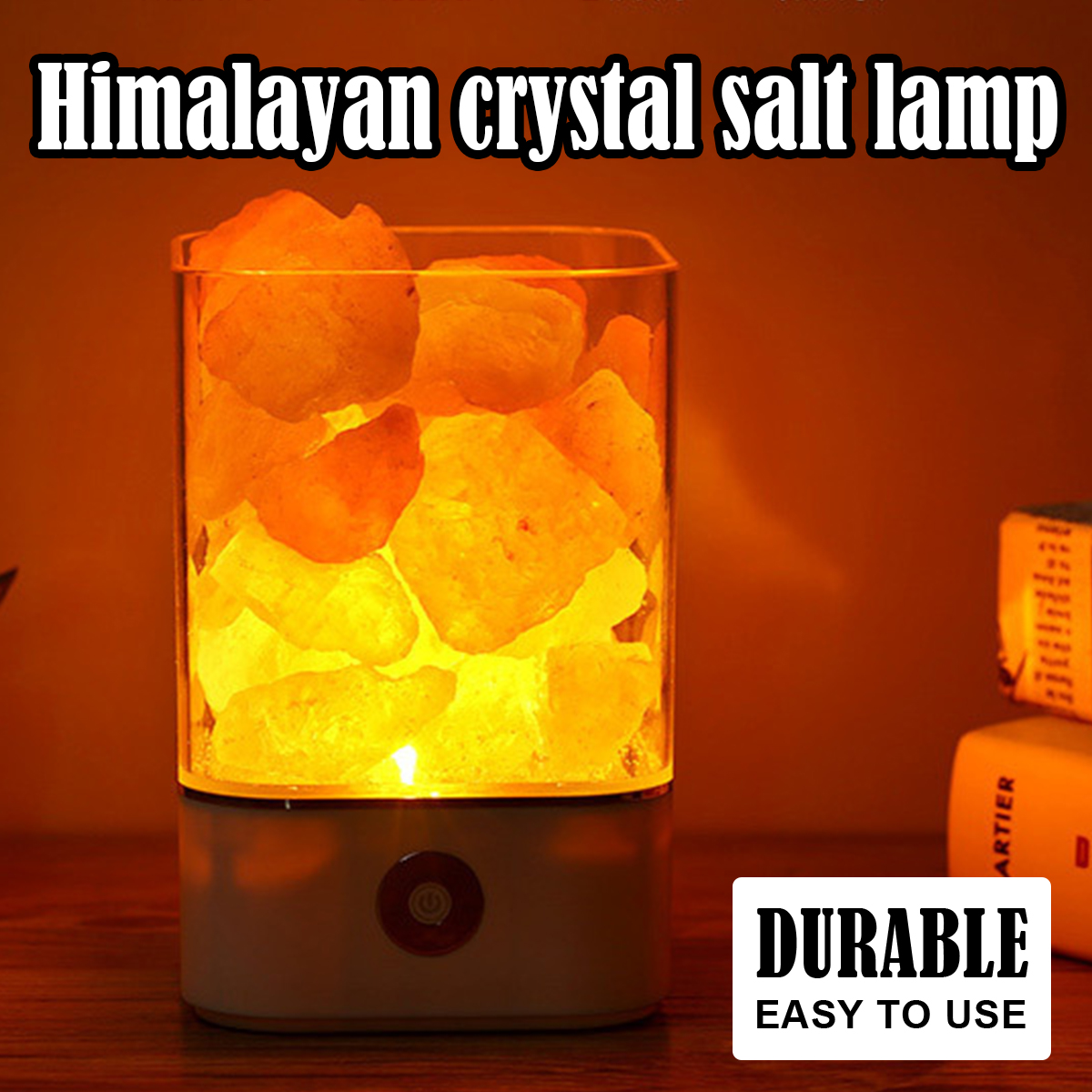 M2 M4 Salzlampe Himalaya Kristall Salzstein Nachtlicht Lampe Negative Ionen Luftreinigung Schlafhilfe Quadratische runde Lampe