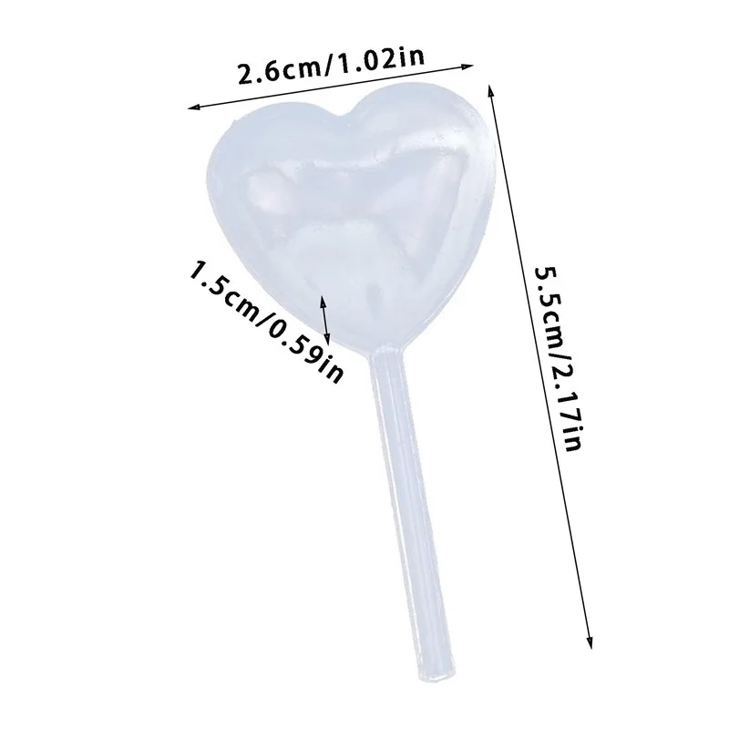 50 pz 4 ml Contagocce Liquido Trasparente Mini Forma di Cuore Pasteur Pipetta Plastica Spremere Contagocce Cupcake, Cioccolato