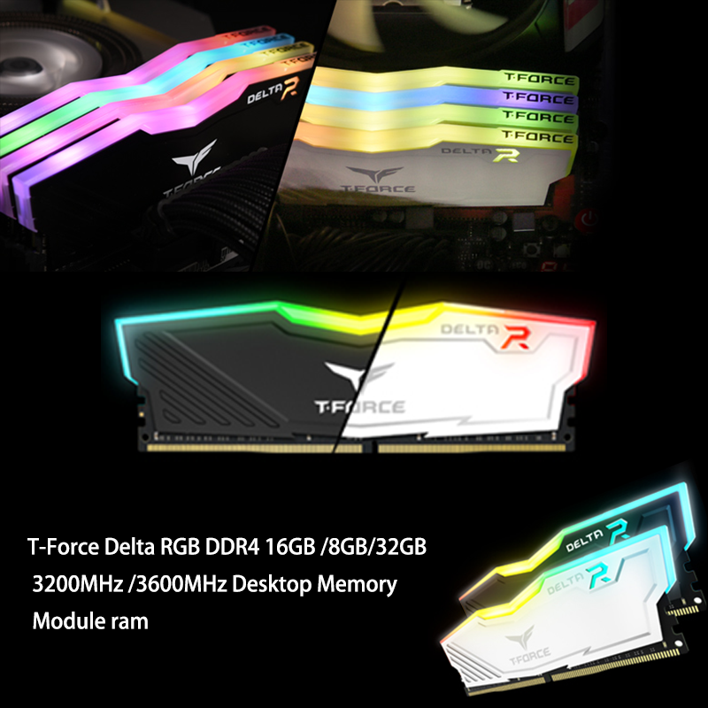 TEAMGROUP Delta RGB DDR4 8 GB 16 GB 32 GB 3000 3200 3600 MHz Desktop-Gaming-Speichermodul Ram Weiß/Schwarz/TUF