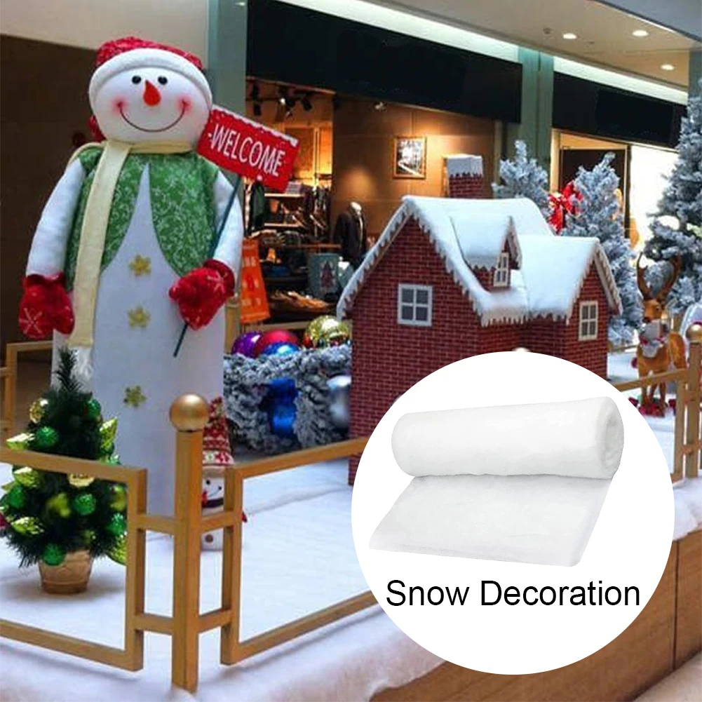 Navidad invierno mantas de nieve artificiales decoración navideña nieve falsa rollos de alfombra de algodón nieve blanca para adornos de árbol de Navidad