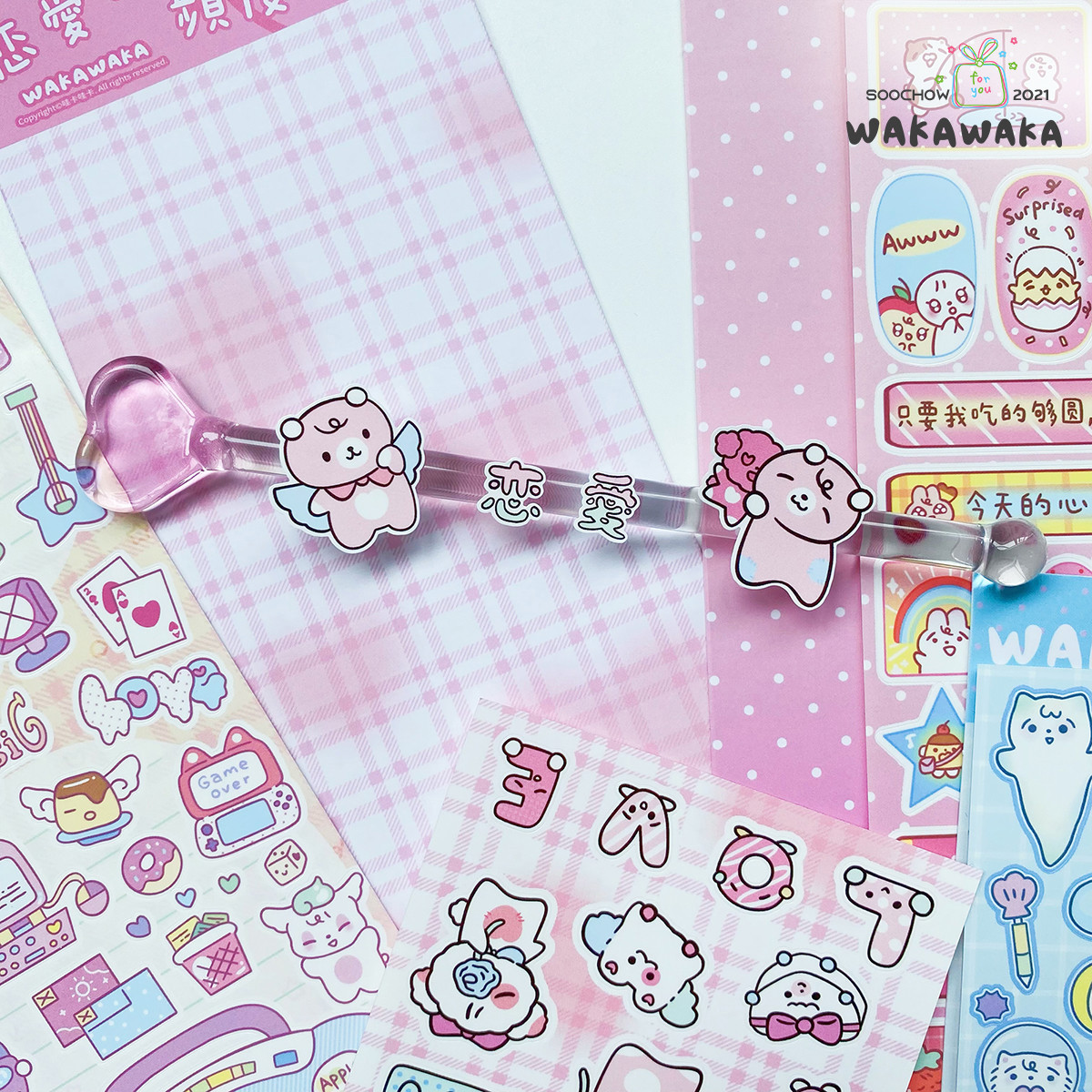 Kawaii สัตว์ Deco สติกเกอร์สําหรับสมุดภาพเครื่องเขียน DIY วัสดุตกแต่งสติกเกอร์การ์ด Daily Journal