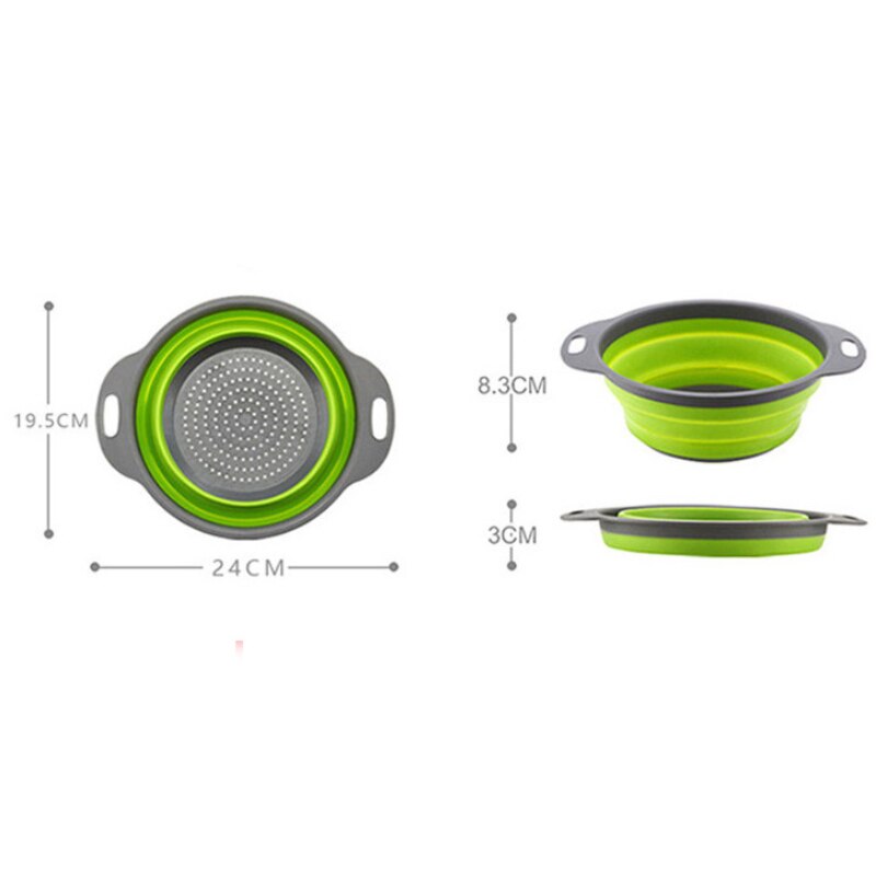 Cesta de drenaje plegable de silicona, cesta de lavado de frutas y verduras, colador plegable, escurridor plegable