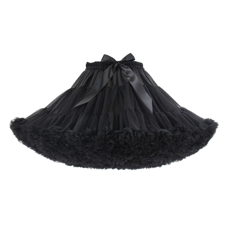 Wit Zwart Crinoline Onderrok Rok 2-lagen Kant Petticoat Vrouwen Pluizige Tutu Rok Voor Mini Rok Rock Dames club Outfit