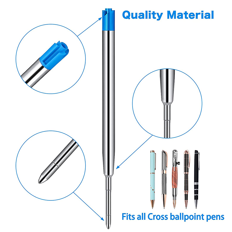 Bộ 5 Kim Loại Bút Chiến Thuật Nạp Lại Thay Thế Mực Gel Nạp Lại Cho Rút Bút Bi Parker Trường Đồ Văn Phòng