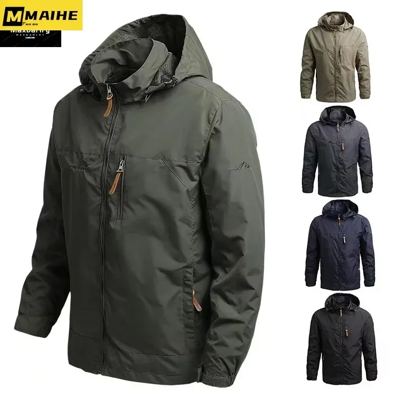 Gorpcore Jacke Herren Militärische Taktische Jagdjacke Herren Herbst Lässige Wasserdichte Windjacke Herrenmantel Tasche Arbeitskleidung