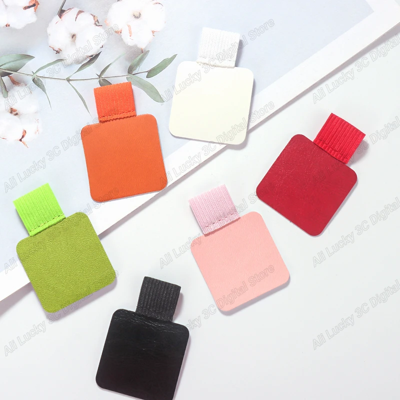 6-1pcs Pen Loops Pencil Holders Self-Adhesive PU Leather Pad for Stylus Pencil Books Notebooks Anti-lost Anti-fall Elastic Loops