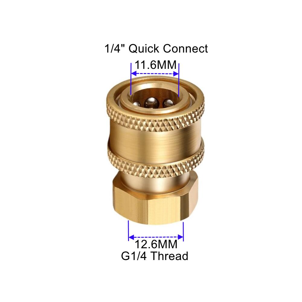 High Pressure Washer Nozzle 1/4" Quick Plug Connector Coupler With G1/4 Male Female Thread Fitting Adaptor
