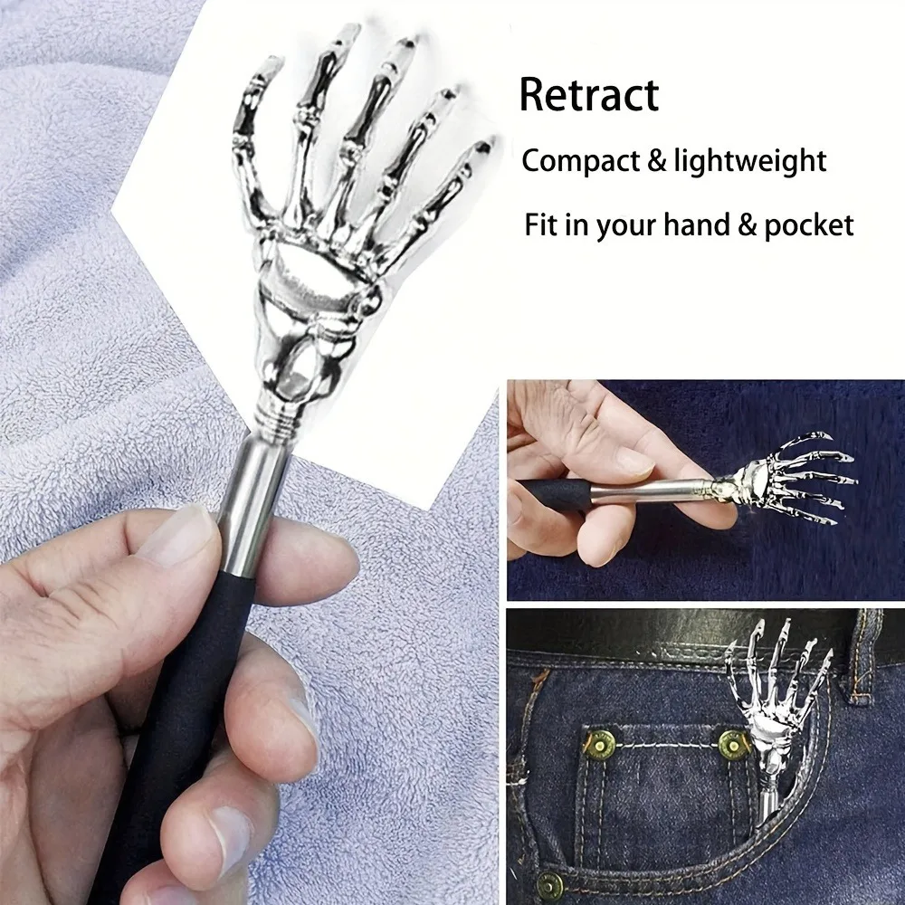 Portable Stainless Steel Telescopic Back Scratcher Extendable Scratcher Back Massager Tool For Blood Circulation Relax Health