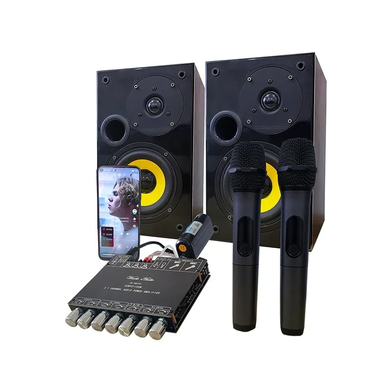 TPA3116D2 Amplificateur stéréo audio numérique Bluetooth 2.1 avec connexion microphone Caisson de basses 50 + 50 + 100 W AMP – ZK-AM100