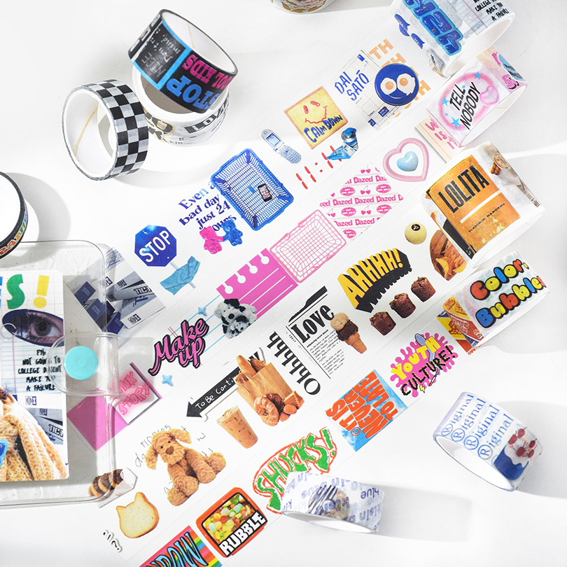 4Pcs 쿨 Washi 테이프 Scrapbooking 용품 Washi 테이프 일기 장식 Cinta Adhesiva Decorativa 한국어 편지지 마스킹 테이프