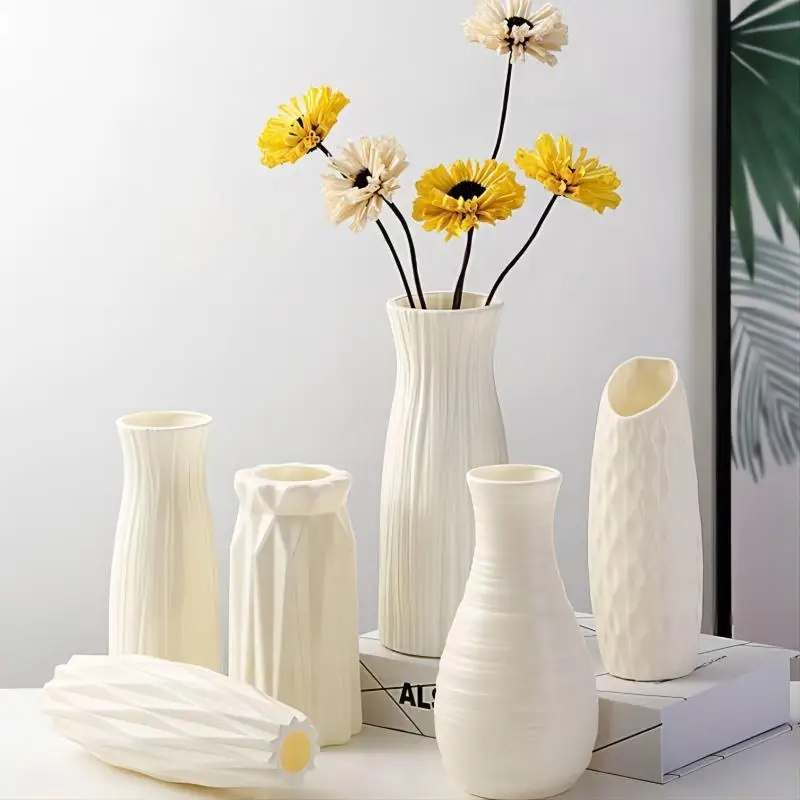Vaso di plastica nordico Semplice piccolo vaso di fiori freschi Bottiglia di stoccaggio per fiori Soggiorno Decorazioni moderne per la casa Ornamenti