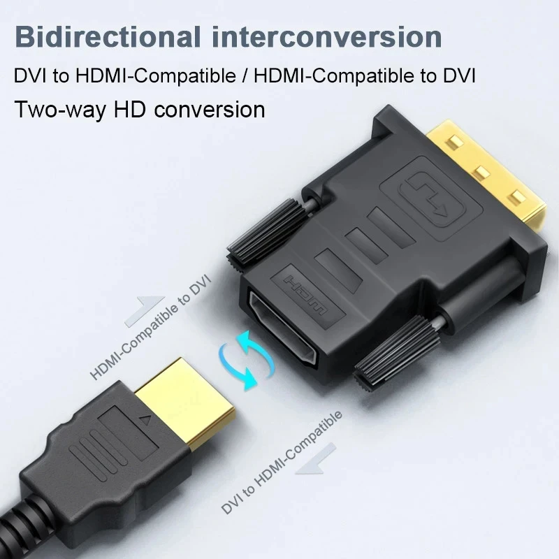 1080P DVI to HDMI สายเคเบิลอะแดปเตอร์ DVI ชายหญิง Bi-Directional Connector Converter สําหรับ PS3 โปรเจคเตอร์แล็ปท็อปกล่องทีวี