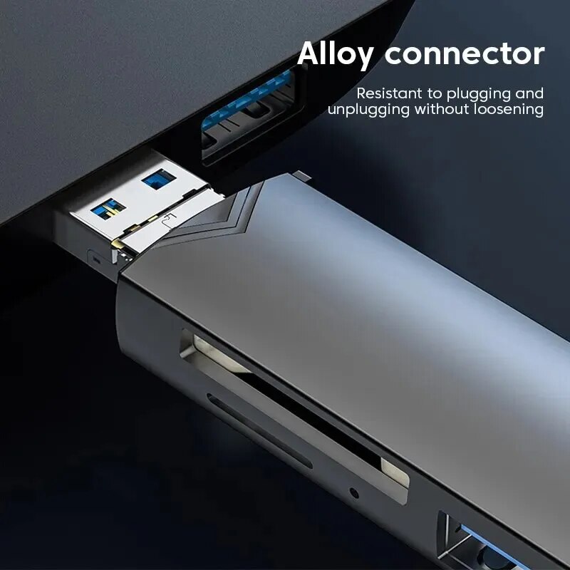 JASTER 6 en 1 multifonction USB 3.0 lecteur de carte U disque TYPE-C/Usb/Tf/Sd clé USB carte mémoire pour adaptateur téléphone ordinateur portable ordinateur