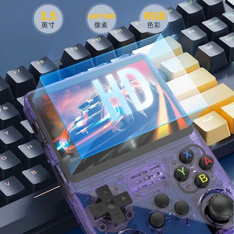 Consola de juegos portátil Retro ARKOS R36S, sistema Linux, reproductor de vídeo con pantalla IPS de 3,5 pulgadas, consola de juegos portátil de 64GB/128GB