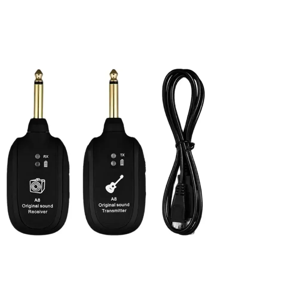 Ricevitore trasmettitore sistema wireless per chitarra UHF A8 Trasmettitore per chitarra wireless ricaricabile integrato per basso elettrico