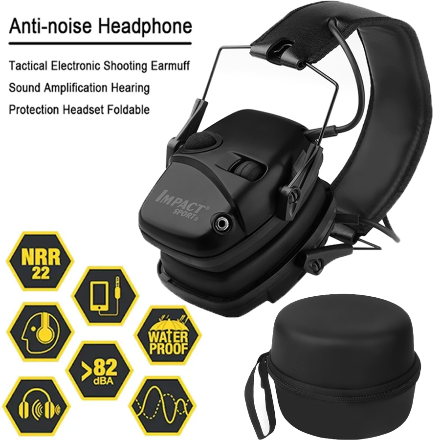 Original Tactical Electronic Shooting Earmuffs, Outdoor Sports Headset, Impacto Amplificação do Som, Ouvindo Caça