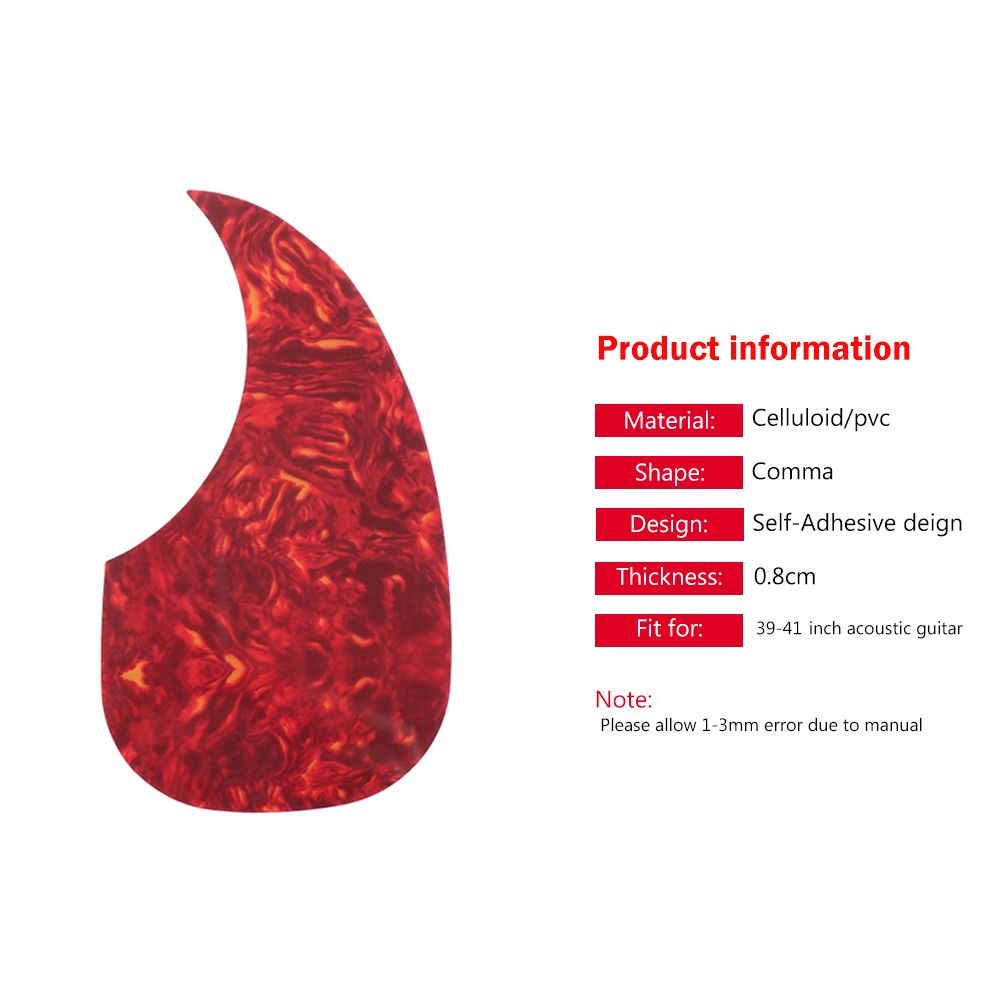 Self-adhesive Guitar Pickguard  Comma Shape Scratch Plate Folk Acoustic Pick Guard Acoustic Guitar Top Quality Guitar Accessory